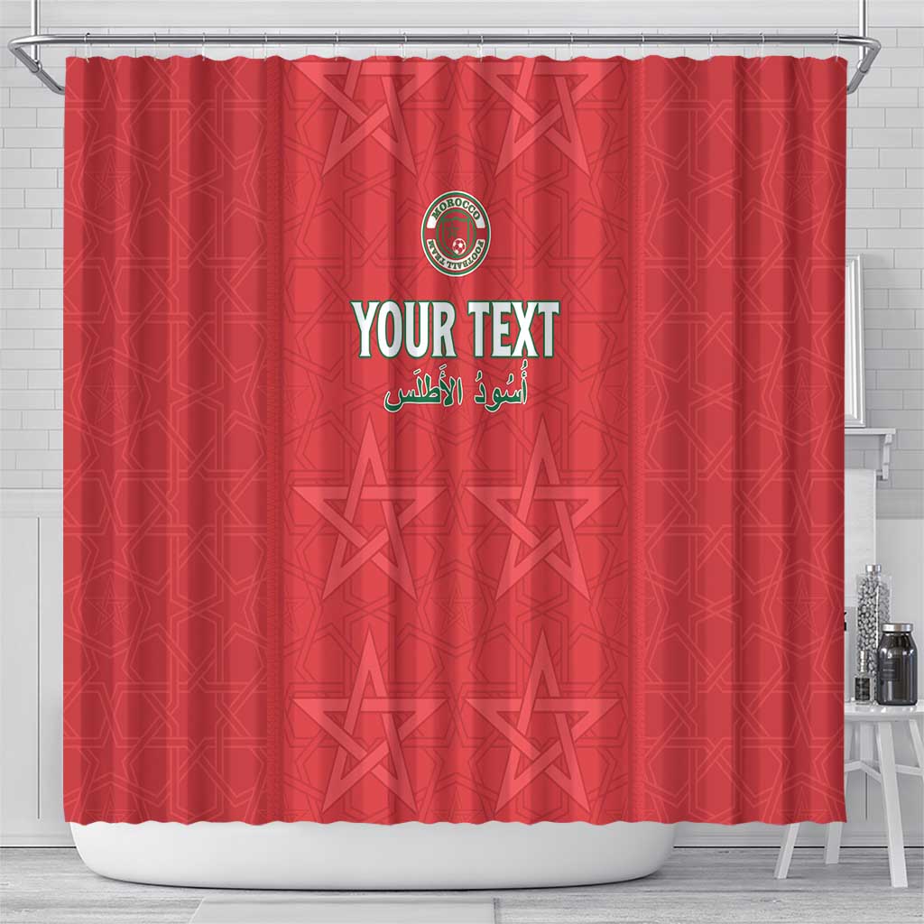 Custom Morocco Football Shower Curtain Dima Maghrib LT15