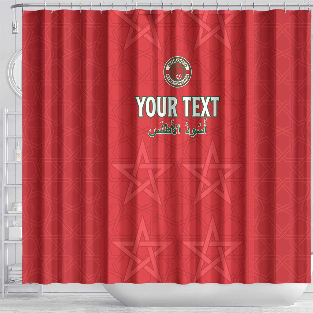 Custom Morocco Football Shower Curtain Dima Maghrib LT15