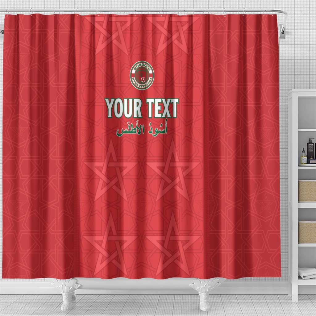 Custom Morocco Football Shower Curtain Dima Maghrib LT15
