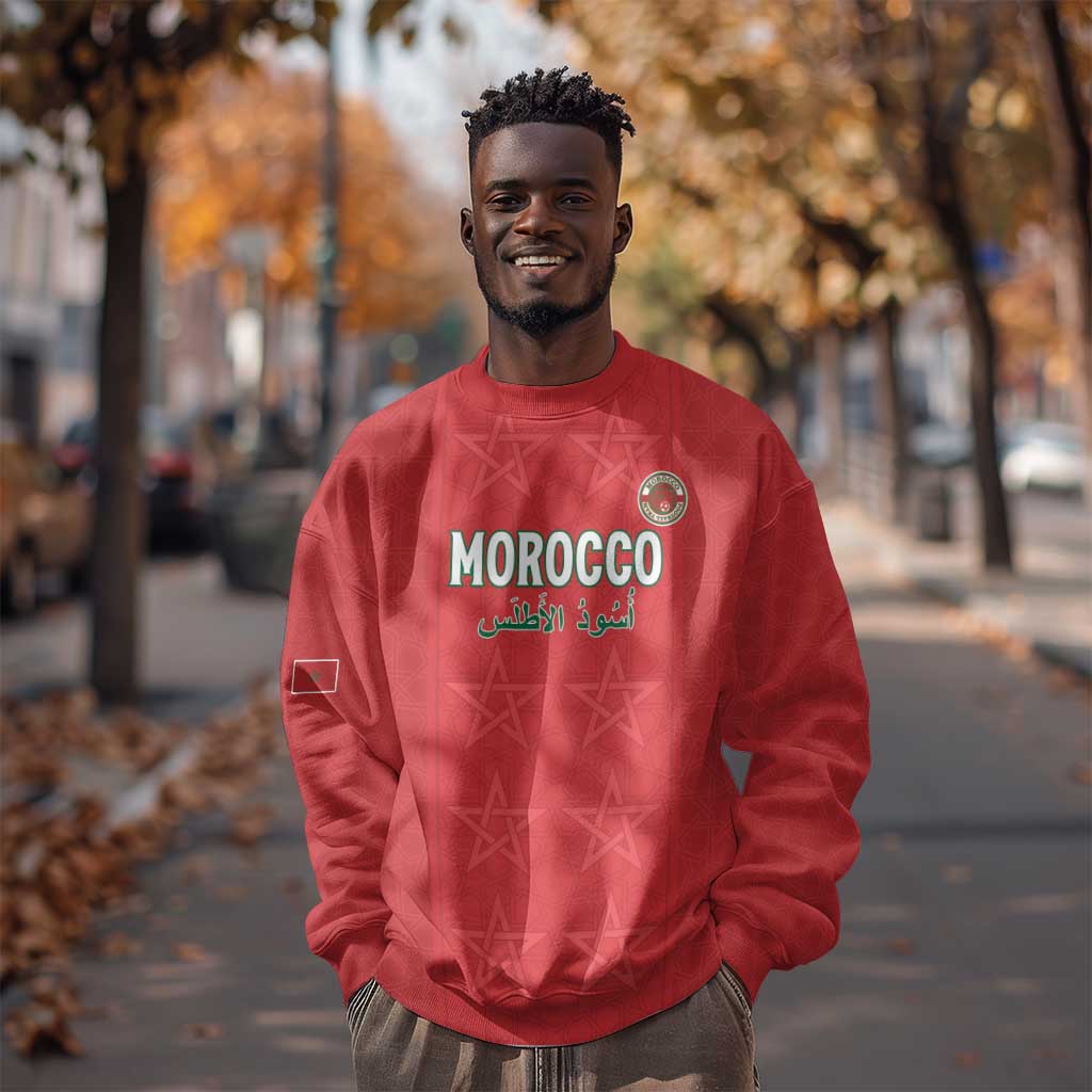 Custom Morocco Football Sweatshirt Allez les Lions de lAtlas LT15