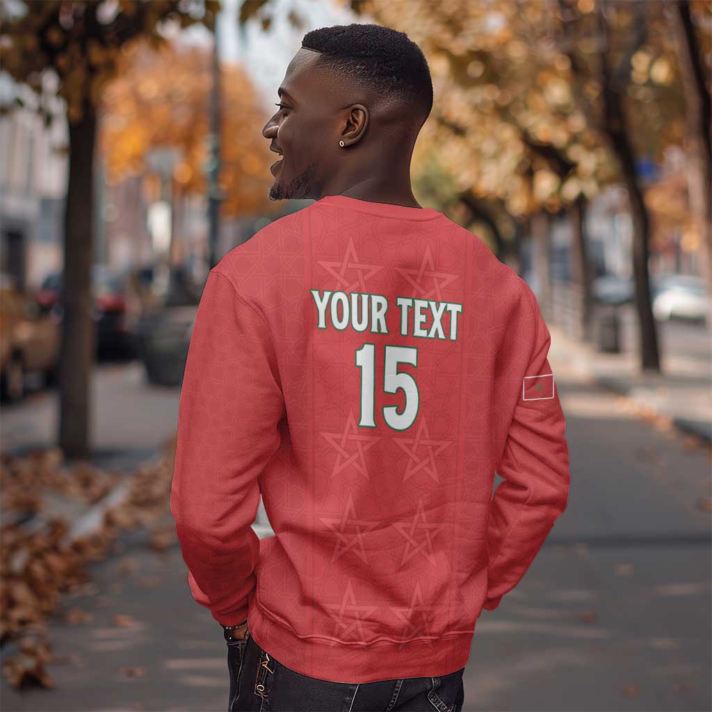 Custom Morocco Football Sweatshirt Allez les Lions de lAtlas LT15