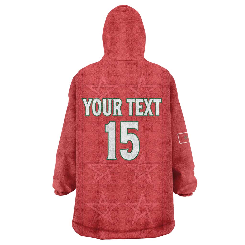 Custom Morocco Football Wearable Blanket Hoodie Allez les Lions de lAtlas LT15