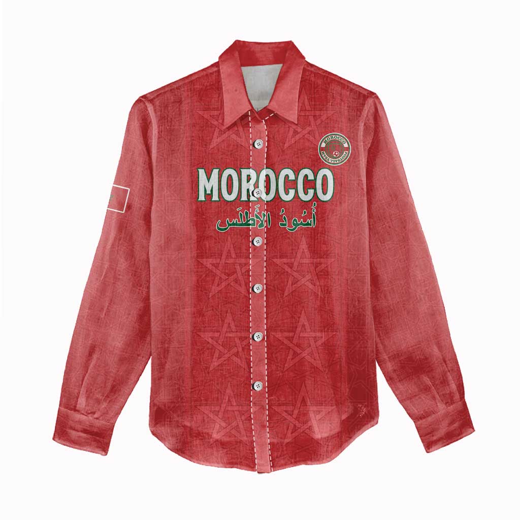 Custom Morocco Football Women Casual Shirt Allez les Lions de lAtlas LT15