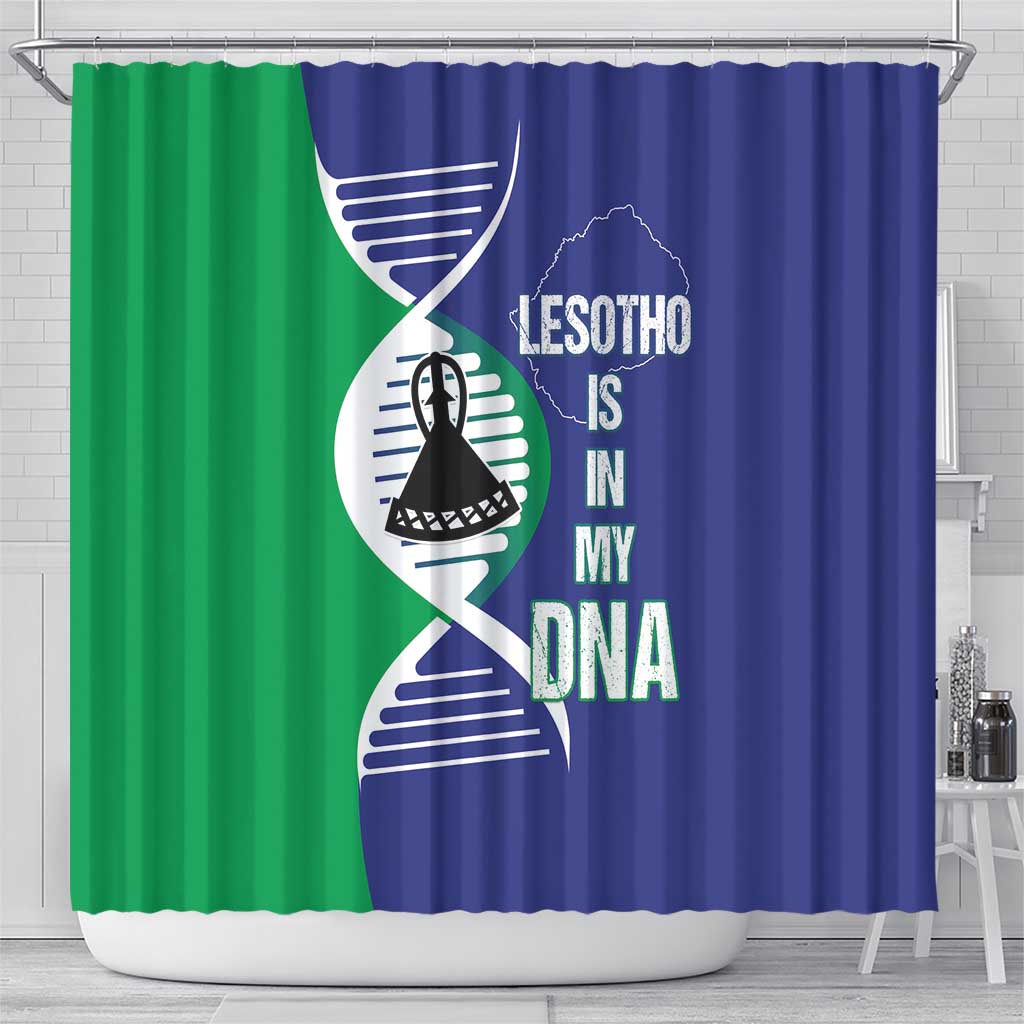 Lesotho Is In My DNA Shower Curtain Lesotho Map and Coat Of Arms LT15