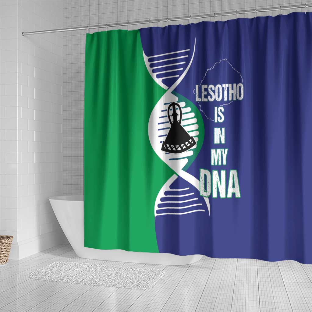 Lesotho Is In My DNA Shower Curtain Lesotho Map and Coat Of Arms LT15