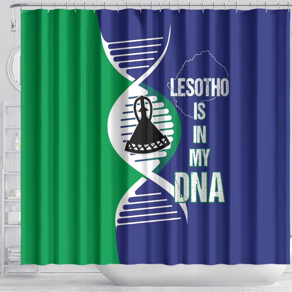 Lesotho Is In My DNA Shower Curtain Lesotho Map and Coat Of Arms LT15