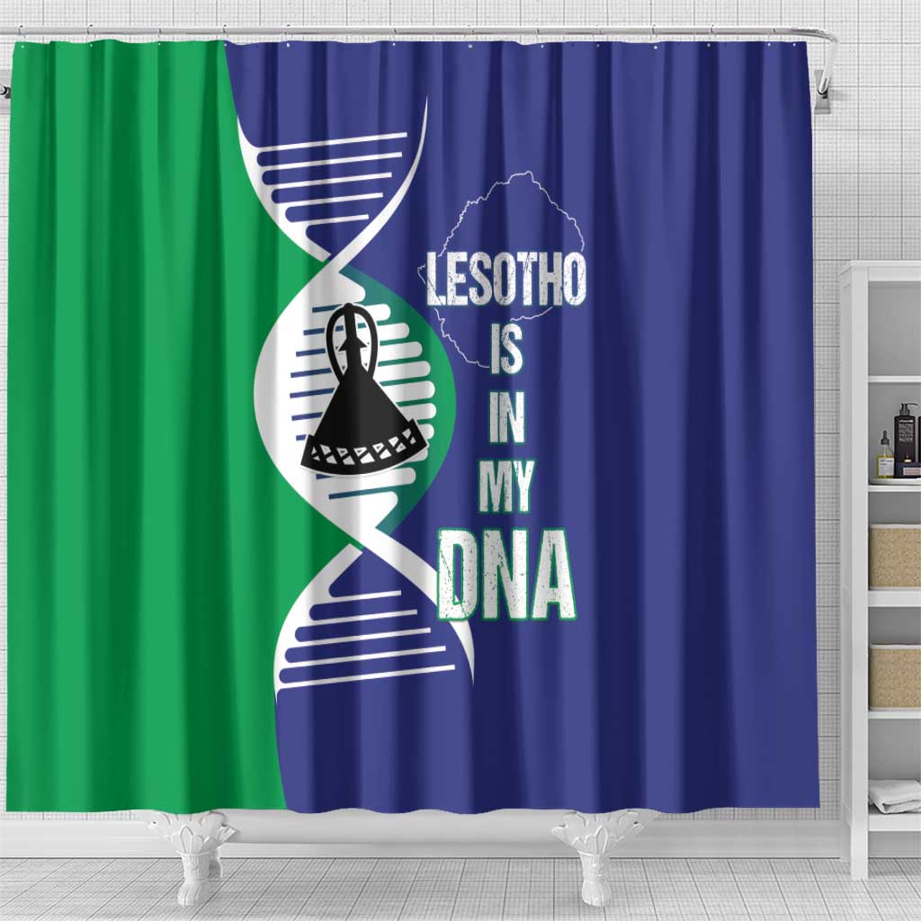 Lesotho Is In My DNA Shower Curtain Lesotho Map and Coat Of Arms LT15