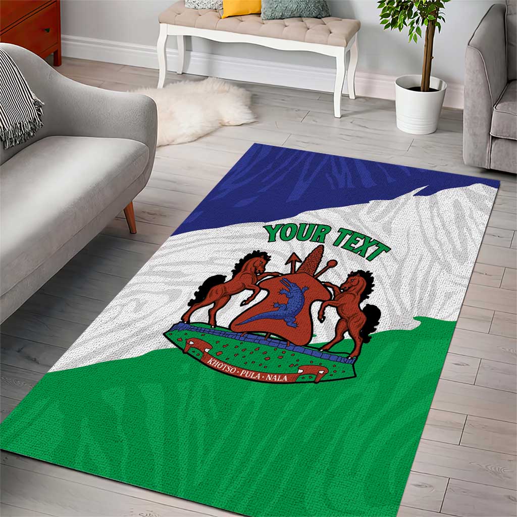 Personalised Afro Lesotho Area Rug Coat Of Arms With Map - Grunge Style LT15