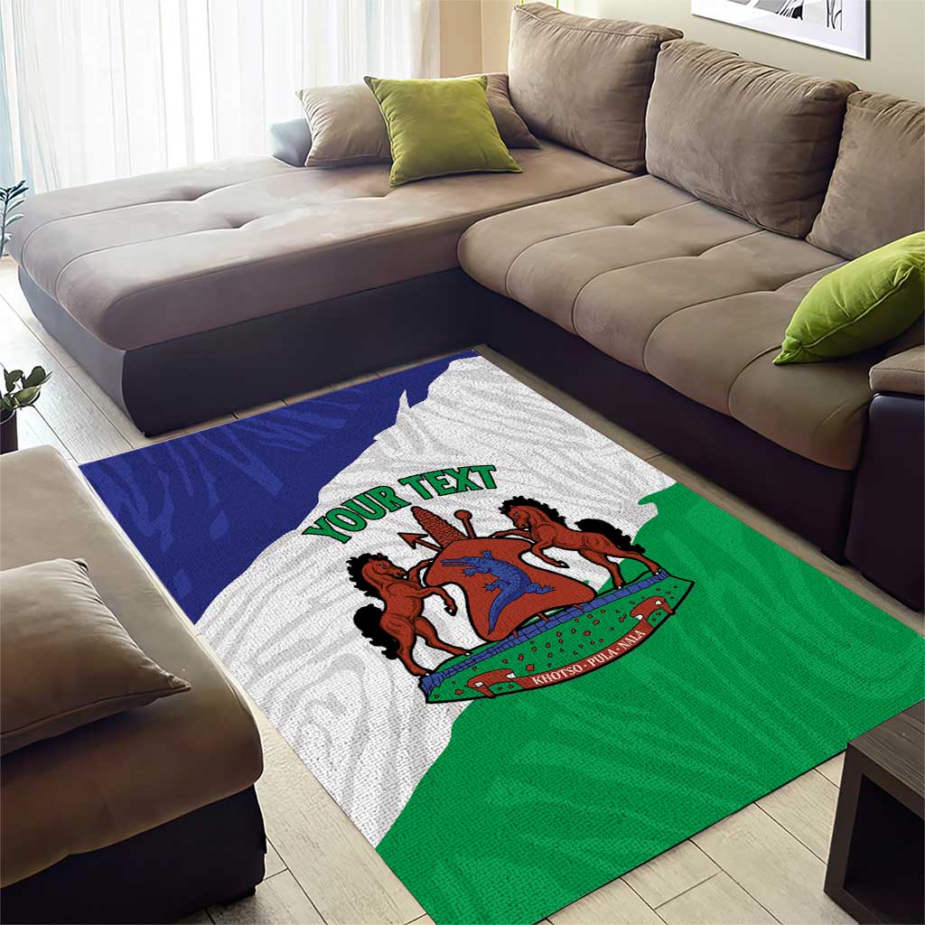 Personalised Afro Lesotho Area Rug Coat Of Arms With Map - Grunge Style LT15