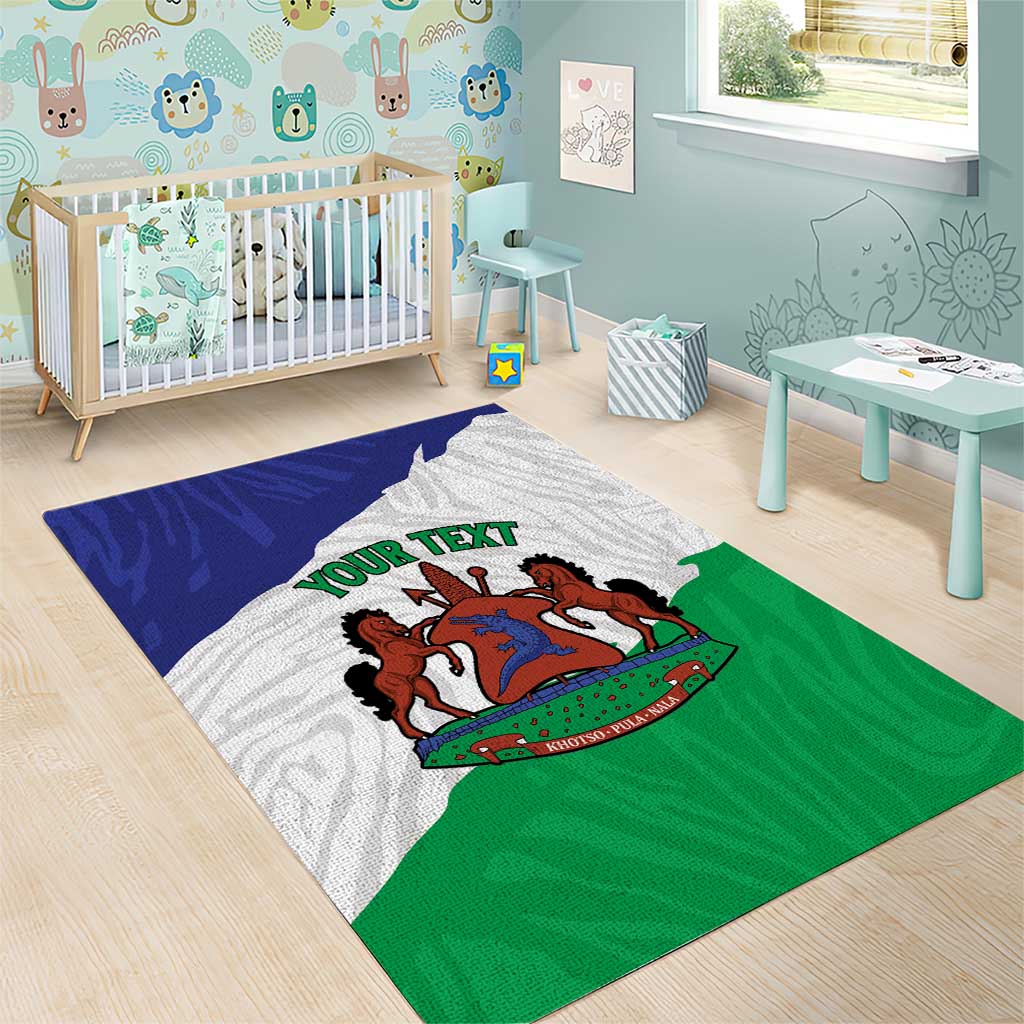 Personalised Afro Lesotho Area Rug Coat Of Arms With Map - Grunge Style LT15