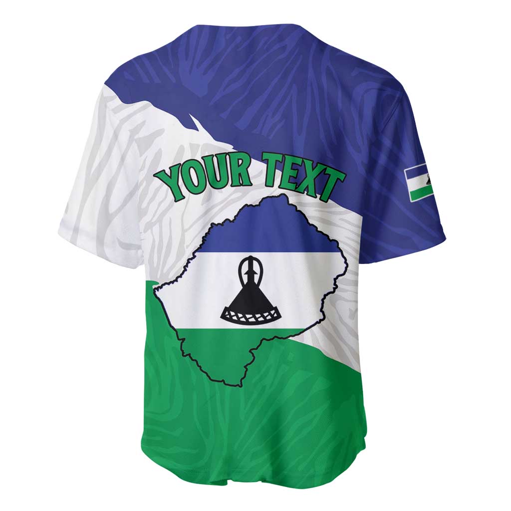 Personalised Afro Lesotho Baseball Jersey Coat Of Arms With Map - Grunge Style LT15