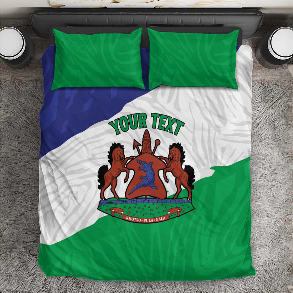 Personalised Afro Lesotho Bedding Set Coat Of Arms With Map - Grunge Style LT15