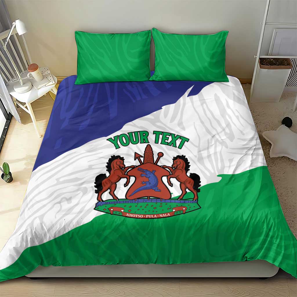 Personalised Afro Lesotho Bedding Set Coat Of Arms With Map - Grunge Style LT15