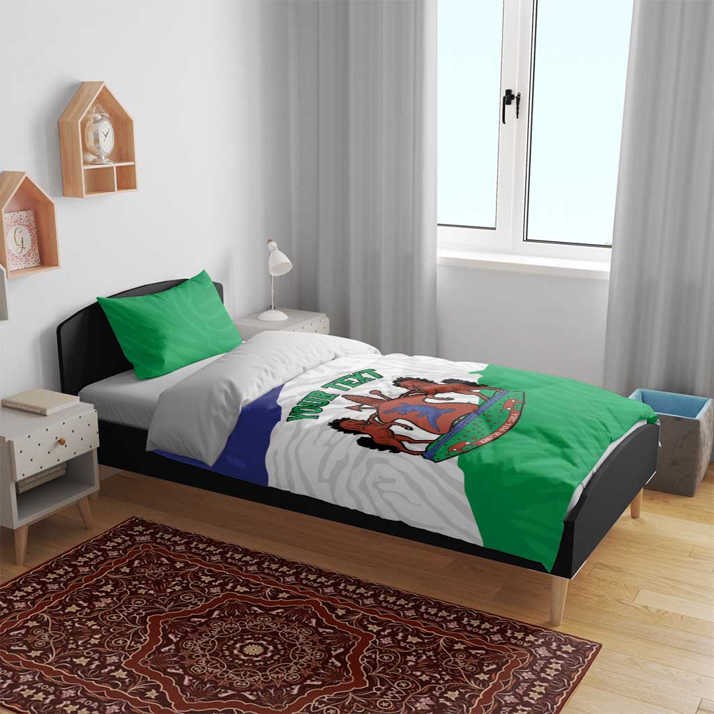 Personalised Afro Lesotho Bedding Set Coat Of Arms With Map - Grunge Style LT15