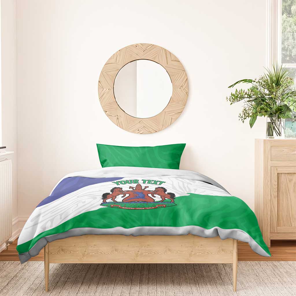 Personalised Afro Lesotho Bedding Set Coat Of Arms With Map - Grunge Style LT15