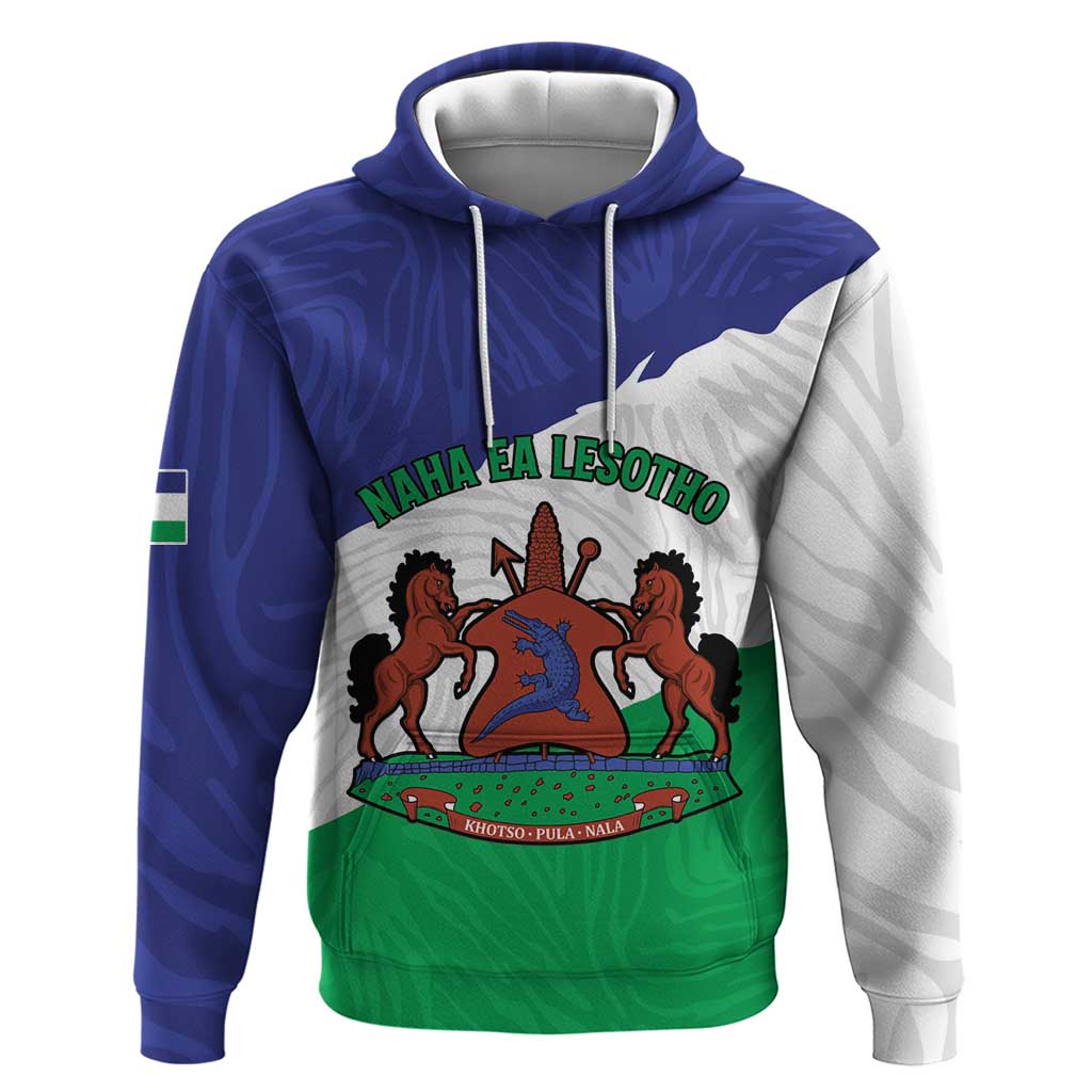 Personalised Lesotho Hoodie Coat Of Arms With Map LT15
