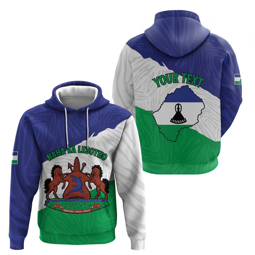 Personalised Lesotho Hoodie Coat Of Arms With Map LT15