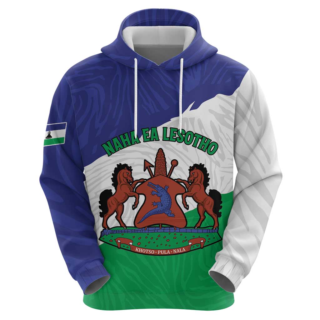 Personalised Lesotho Hoodie Coat Of Arms With Map LT15