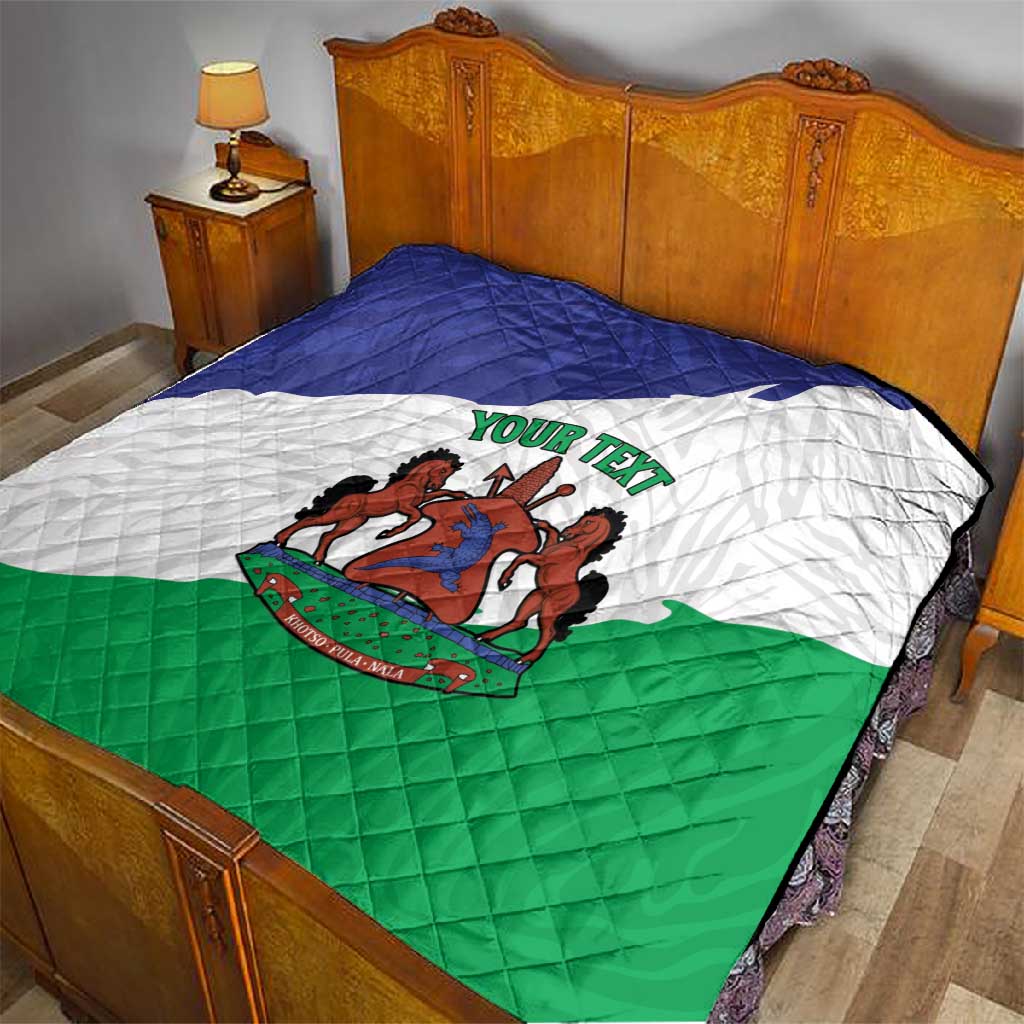 Personalised Afro Lesotho Quilt Coat Of Arms With Map - Grunge Style LT15
