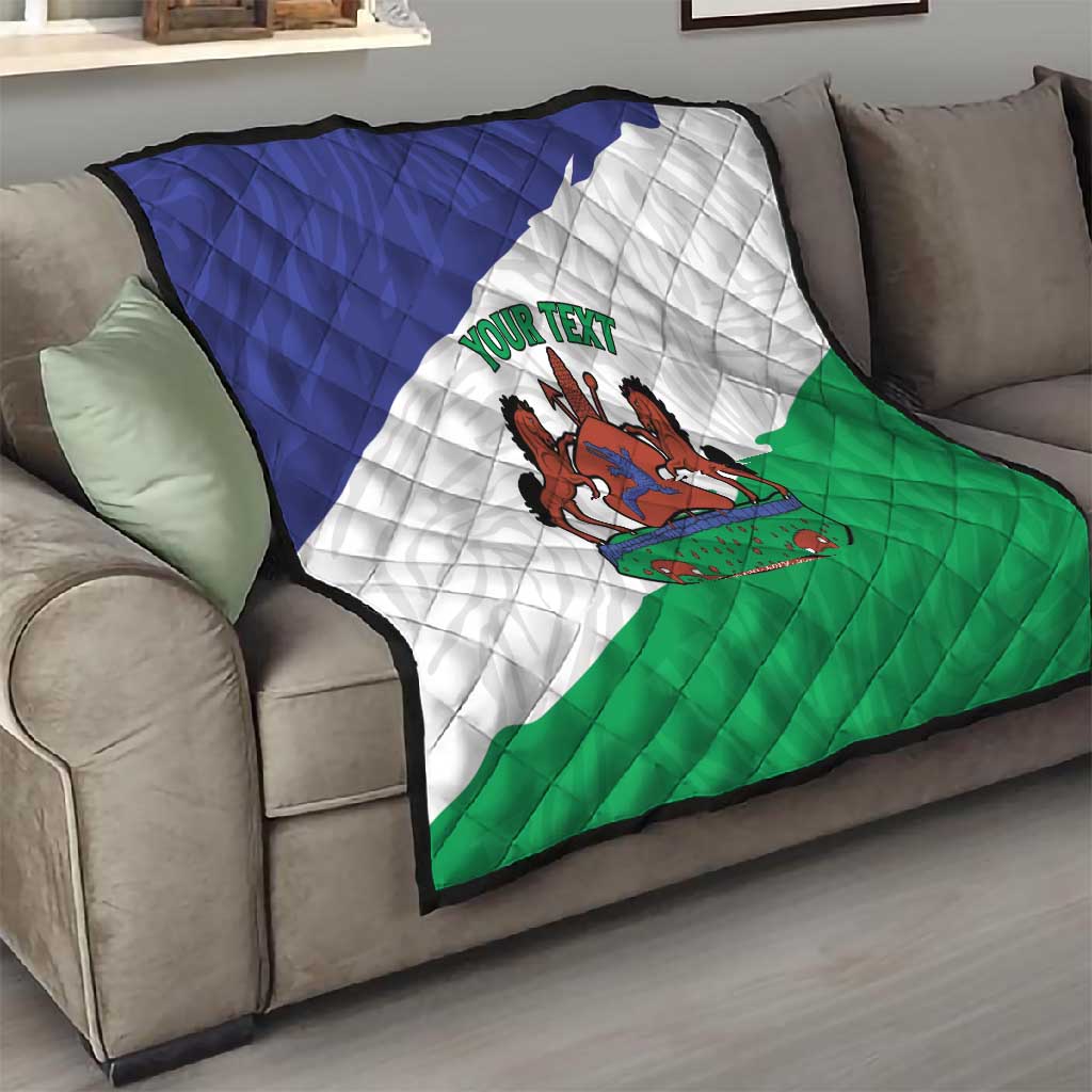 Personalised Afro Lesotho Quilt Coat Of Arms With Map - Grunge Style LT15