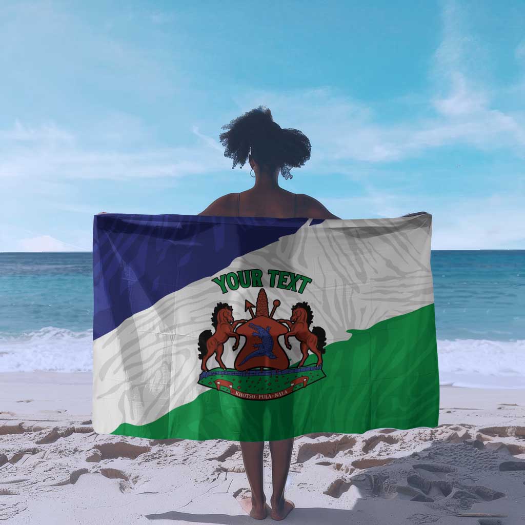 Personalised Afro Lesotho Sarong Coat Of Arms With Map - Grunge Style LT15