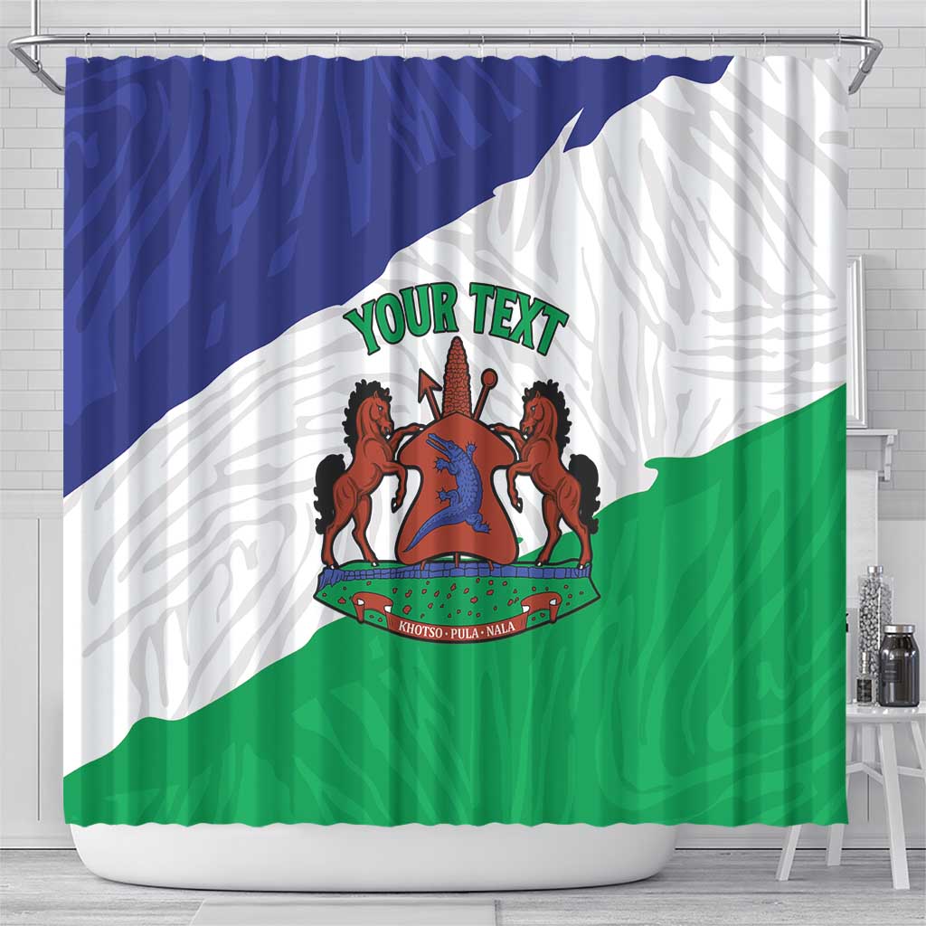 Personalised Lesotho Shower Curtain Coat Of Arms With Map LT15