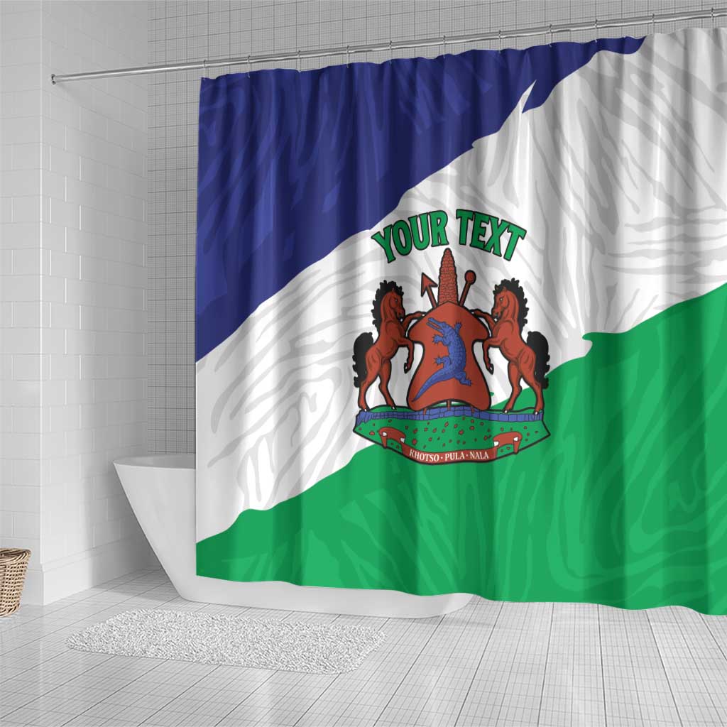Personalised Lesotho Shower Curtain Coat Of Arms With Map LT15