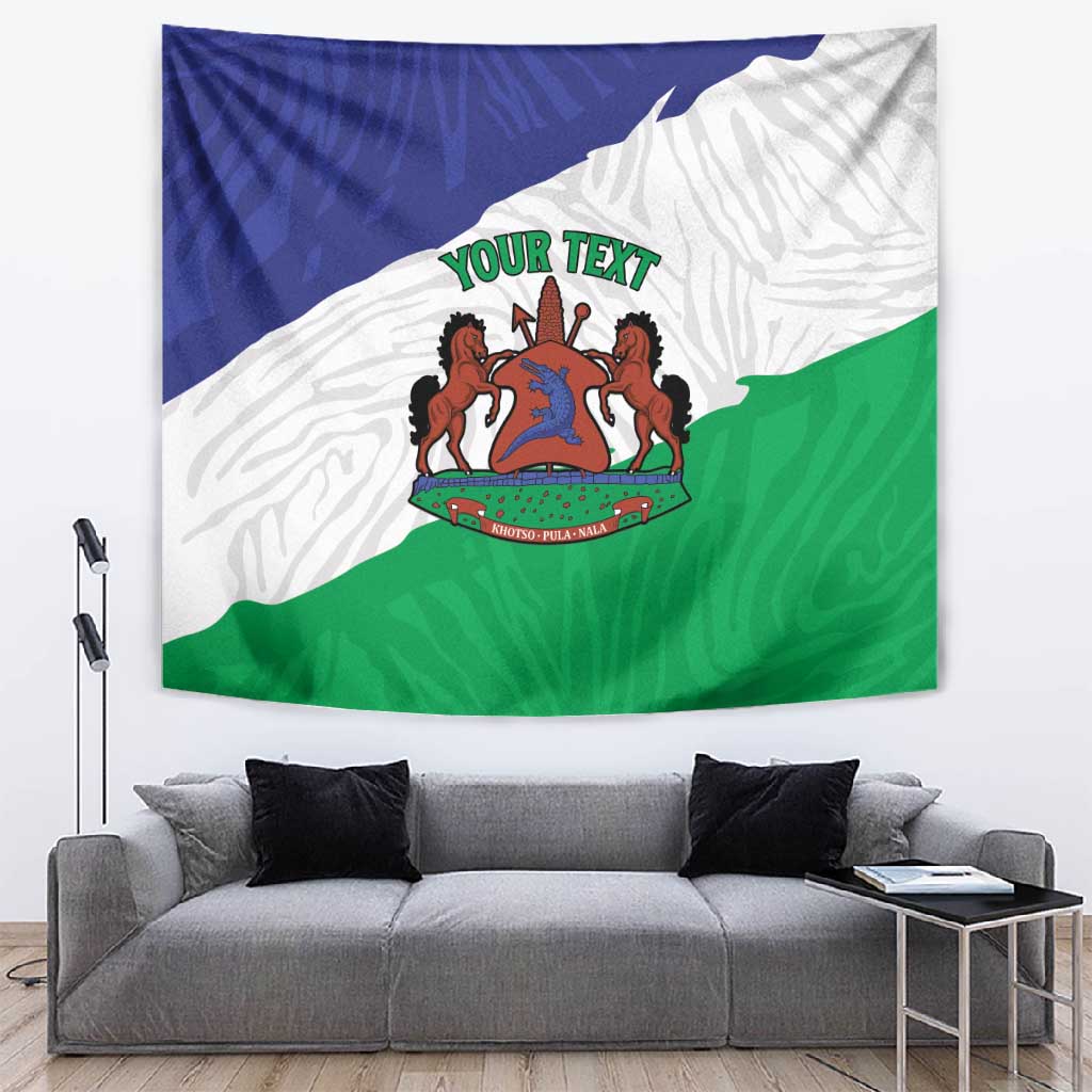 Personalised Afro Lesotho Tapestry Coat Of Arms With Map - Grunge Style LT15