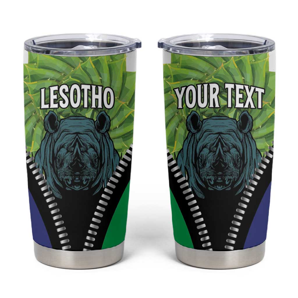Personalised Afro Lesotho Tumbler Cup Black Rhinoceros Aloe Polyphylla LT15