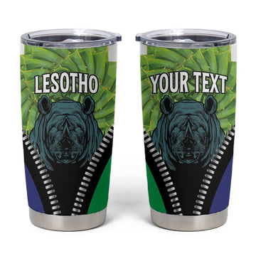 Personalised Afro Lesotho Tumbler Cup Black Rhinoceros Aloe Polyphylla LT15