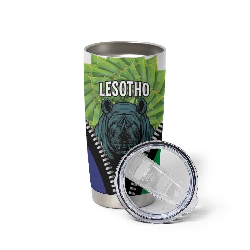 Personalised Afro Lesotho Tumbler Cup Black Rhinoceros Aloe Polyphylla LT15