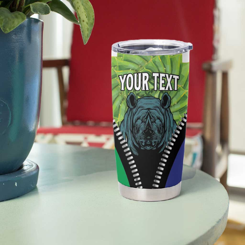 Personalised Afro Lesotho Tumbler Cup Black Rhinoceros Aloe Polyphylla LT15