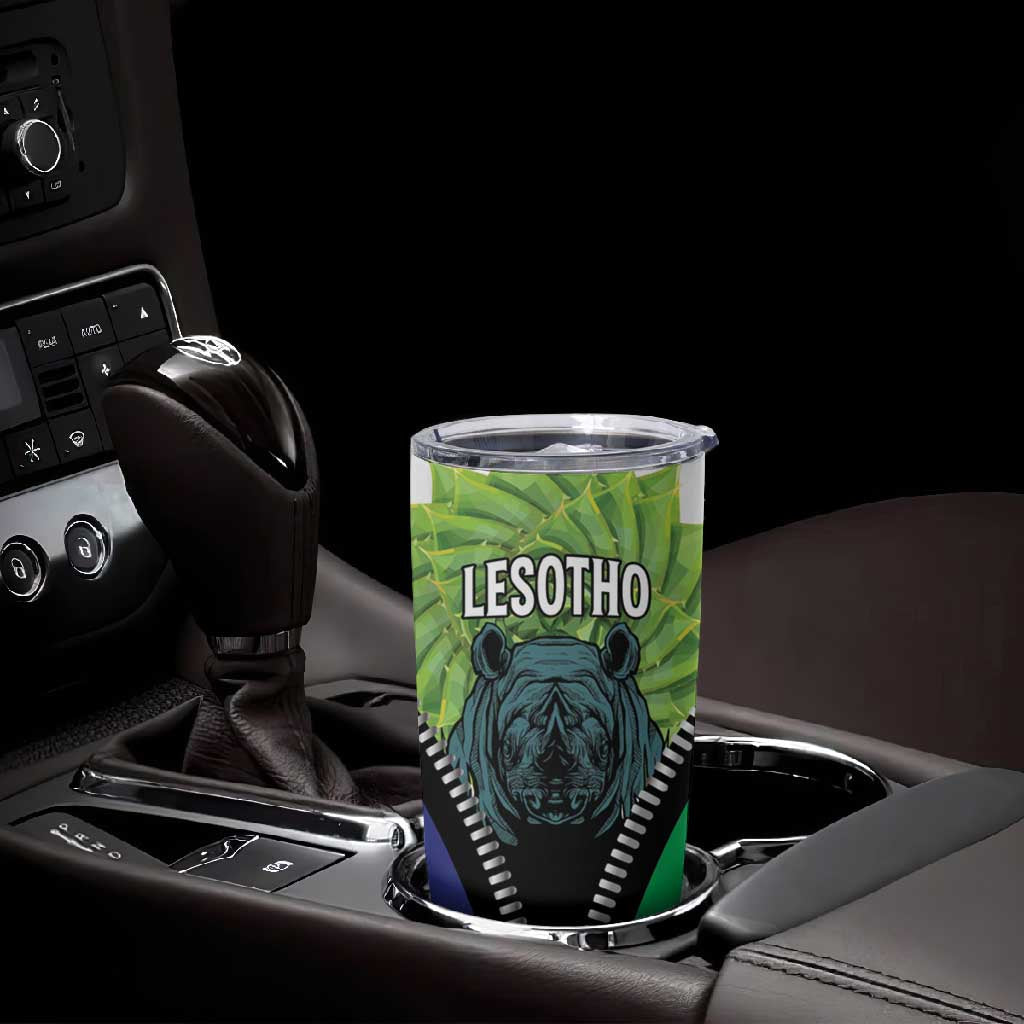 Personalised Afro Lesotho Tumbler Cup Black Rhinoceros Aloe Polyphylla LT15