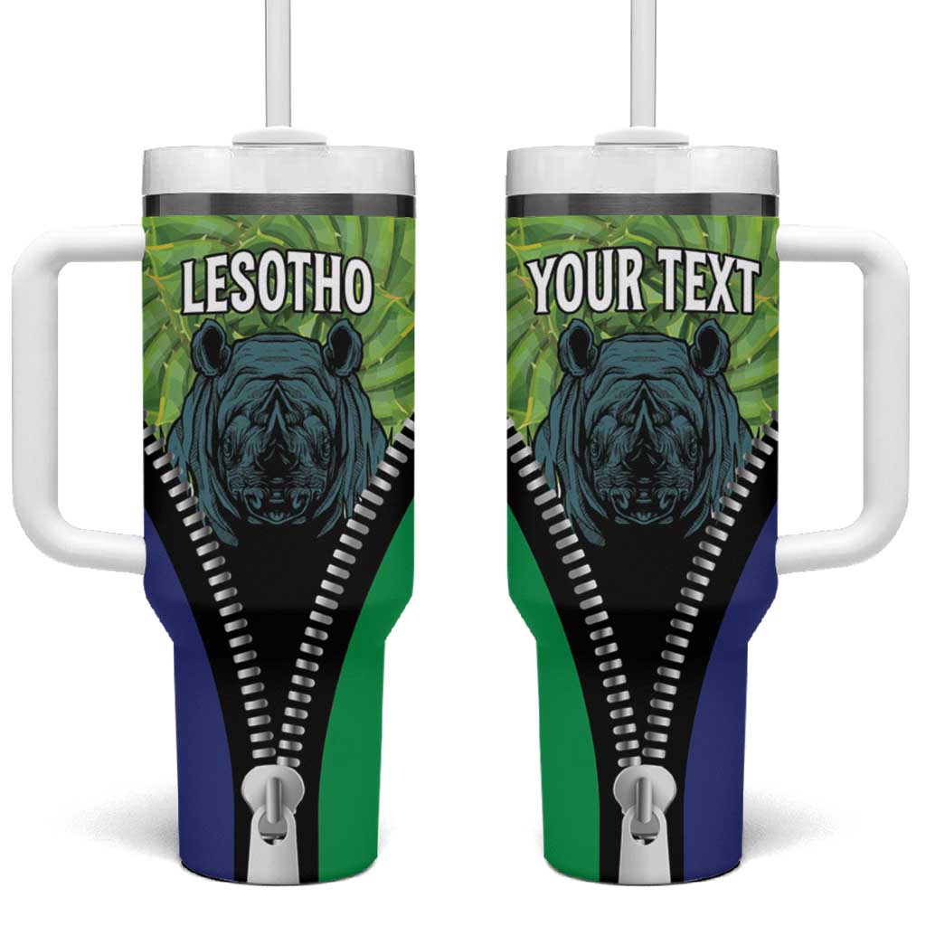 Personalised Afro Lesotho Tumbler With Handle Black Rhinoceros Aloe Polyphylla LT15