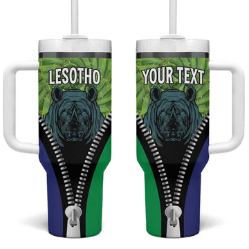 Personalised Afro Lesotho Tumbler With Handle Black Rhinoceros Aloe Polyphylla LT15