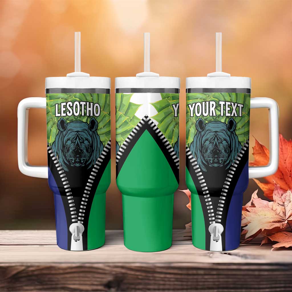 Personalised Afro Lesotho Tumbler With Handle Black Rhinoceros Aloe Polyphylla LT15