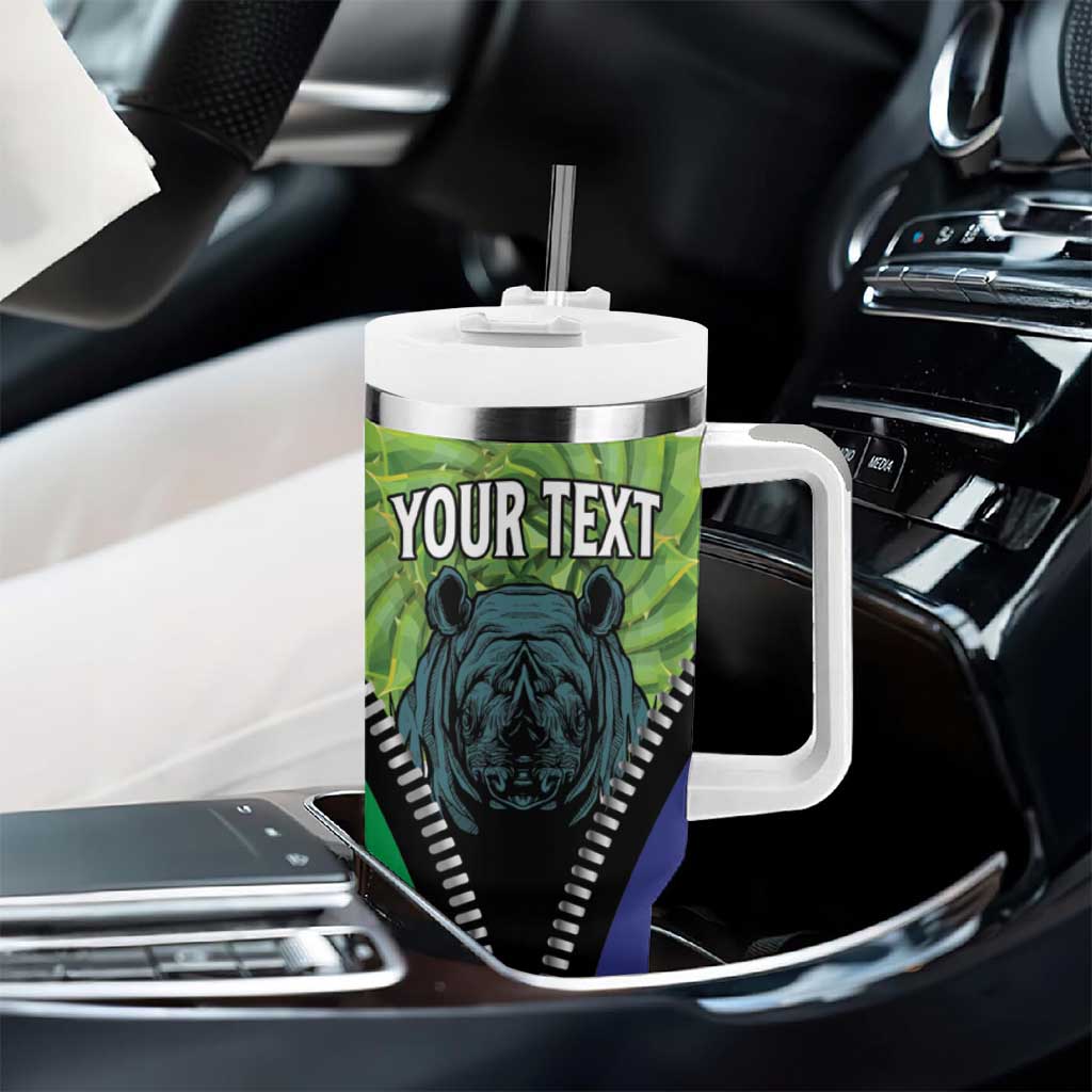 Personalised Afro Lesotho Tumbler With Handle Black Rhinoceros Aloe Polyphylla LT15