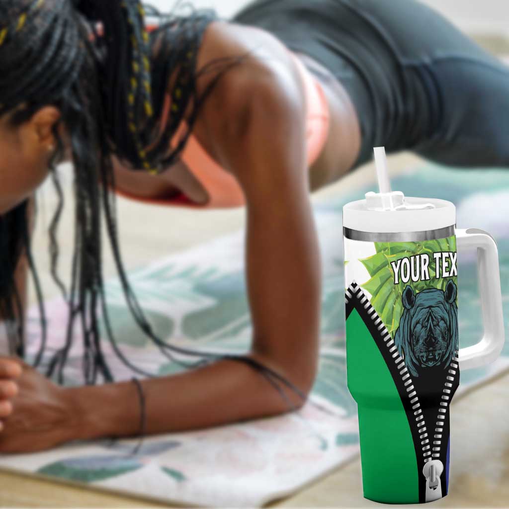 Personalised Afro Lesotho Tumbler With Handle Black Rhinoceros Aloe Polyphylla LT15