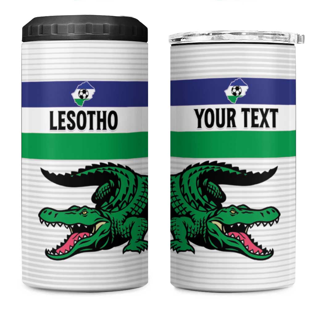 Custom Lesotho Football 4 in 1 Can Cooler Tumbler Go Likuena Go LT15