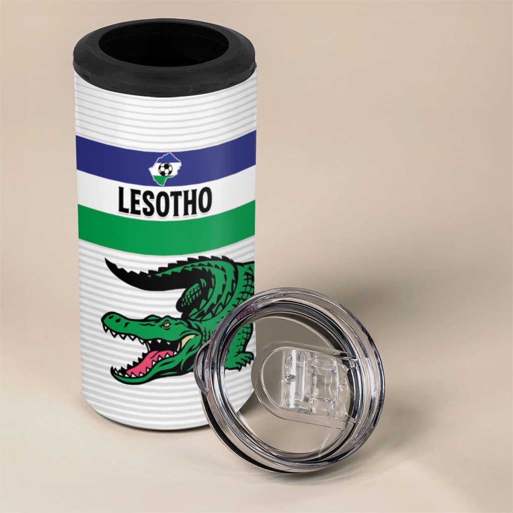 Custom Lesotho Football 4 in 1 Can Cooler Tumbler Go Likuena Go LT15