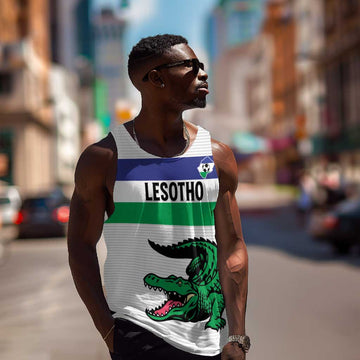 Custom Lesotho Football Men Tank Top Go Likuena Go LT15