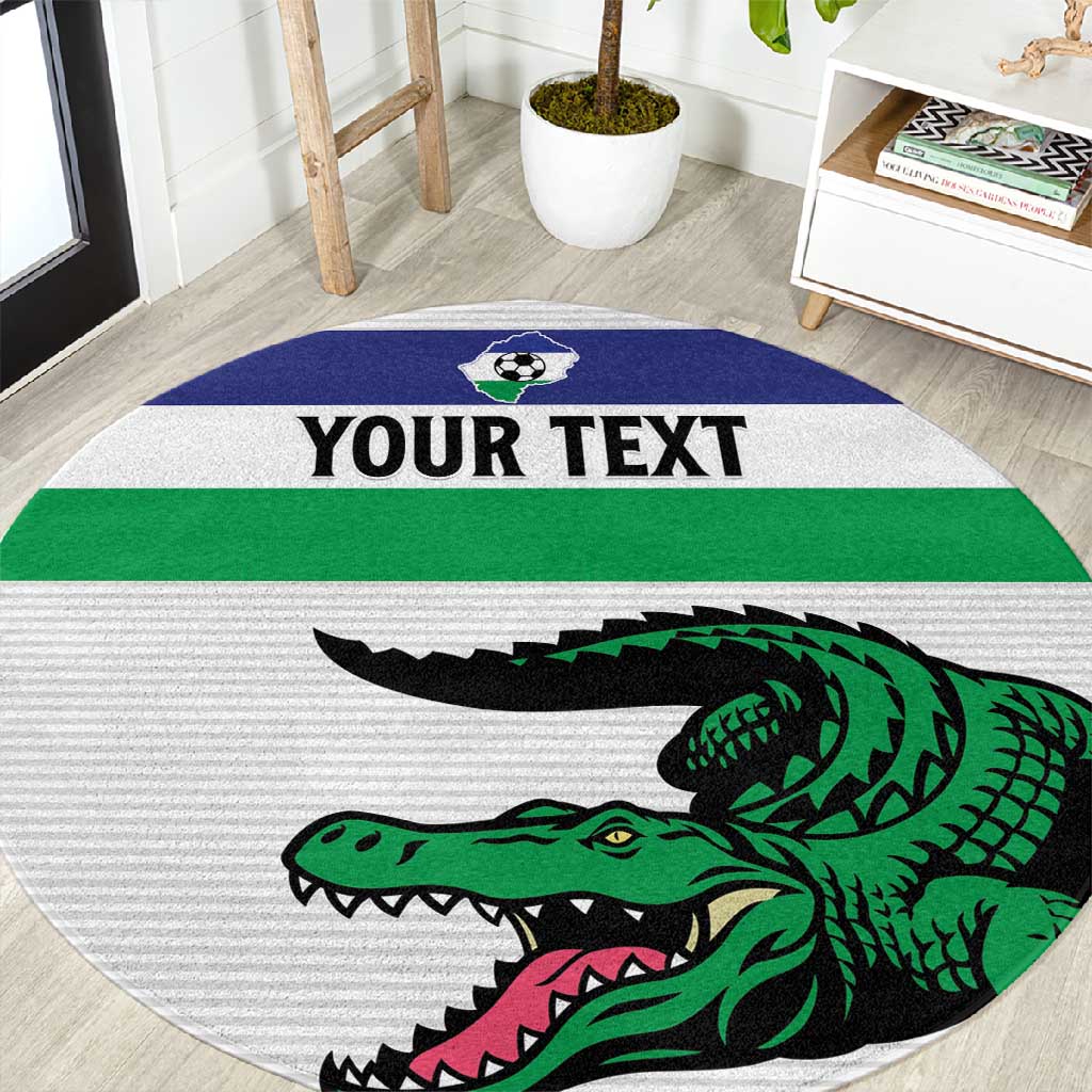 Custom Lesotho Football Round Carpet Go Likuena Go LT15