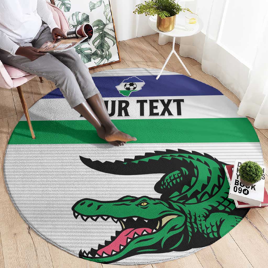 Custom Lesotho Football Round Carpet Go Likuena Go LT15