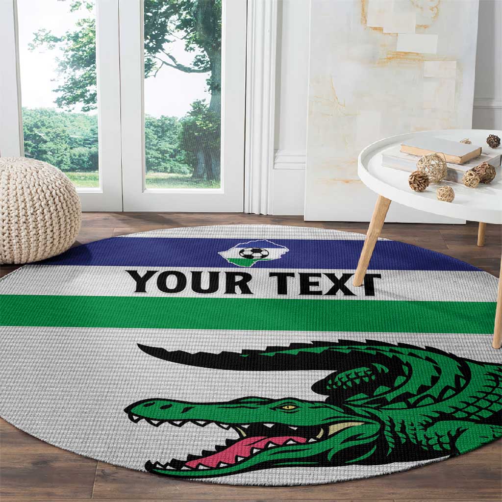 Custom Lesotho Football Round Carpet Go Likuena Go LT15