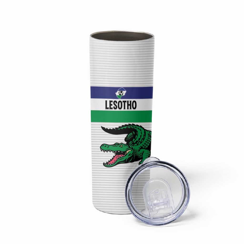 Custom Lesotho Football Skinny Tumbler Go Likuena Go LT15