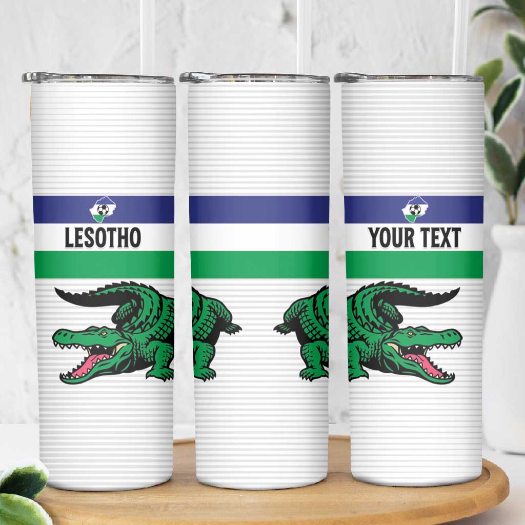Custom Lesotho Football Skinny Tumbler Go Likuena Go LT15