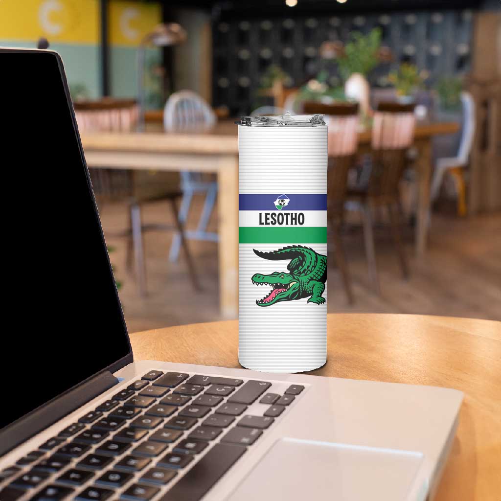Custom Lesotho Football Skinny Tumbler Go Likuena Go LT15