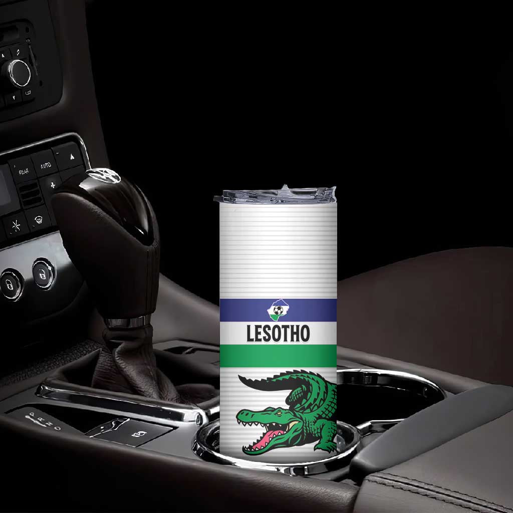 Custom Lesotho Football Skinny Tumbler Go Likuena Go LT15