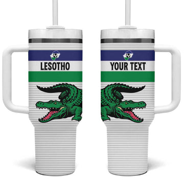 Custom Lesotho Football Tumbler With Handle Go Likuena Go LT15