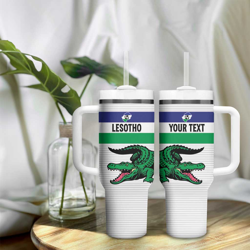 Custom Lesotho Football Tumbler With Handle Go Likuena Go LT15